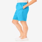 7-Day Elastic-Waist Pull-On Cotton Denim Shorts image number null