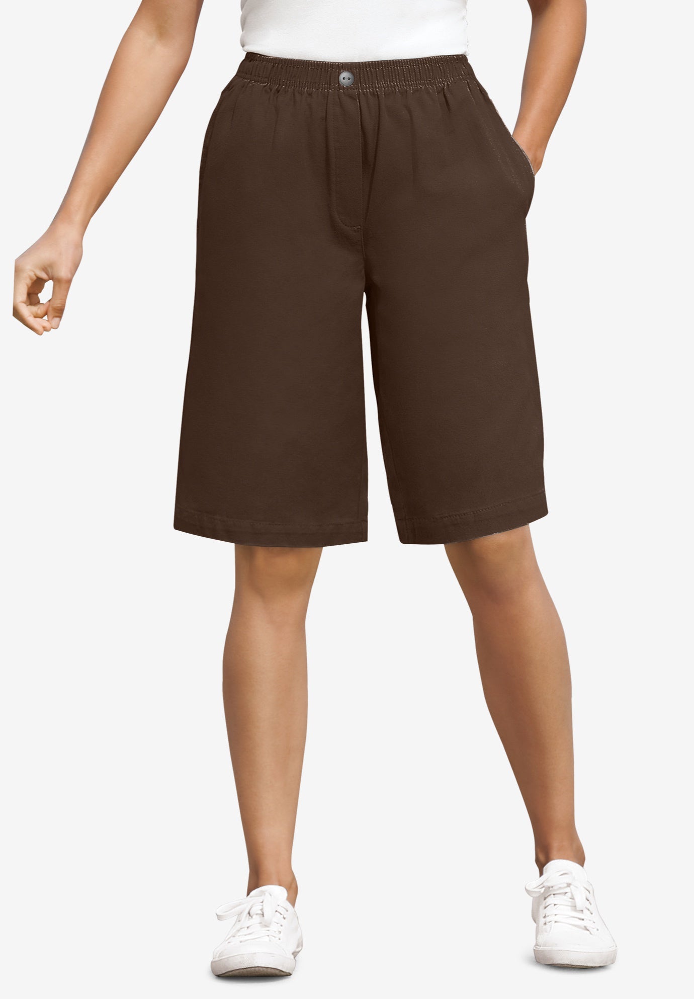 7-Day Elastic-Waist Pull-On Cotton Denim Shorts image number 0