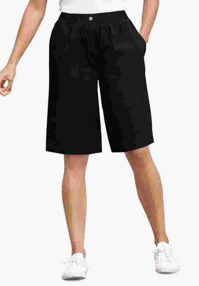 7-Day Elastic-Waist Pull-On Cotton Denim Shorts image number 0