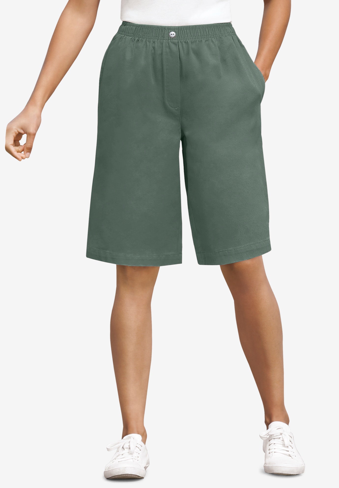 7-Day Elastic-Waist Pull-On Cotton Denim Shorts image number 0