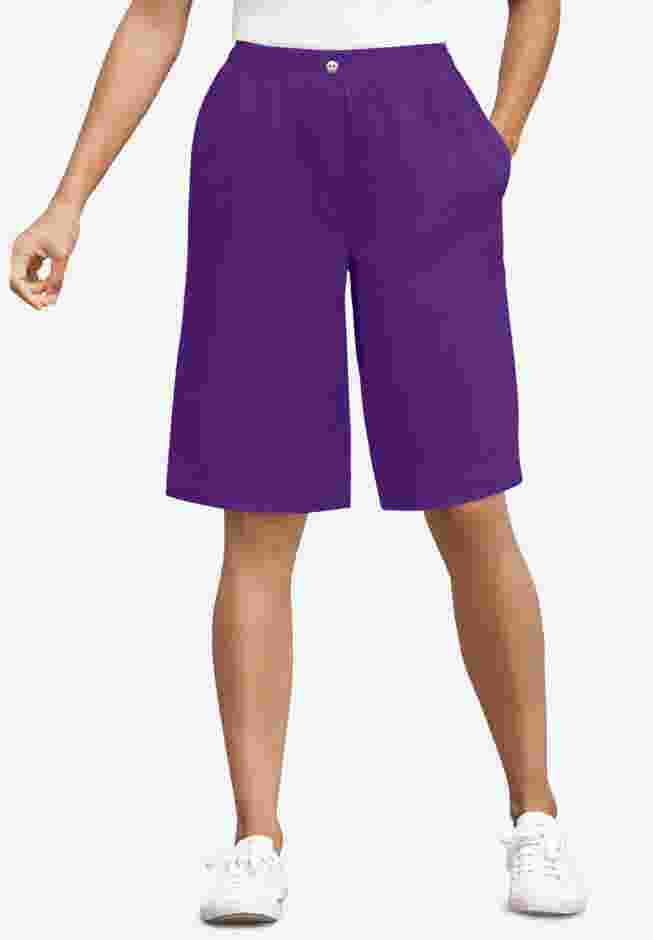 7-Day Elastic-Waist Pull-On Cotton Denim Shorts image number 0