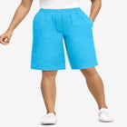 7-Day Elastic-Waist Pull-On Cotton Denim Shorts image number null