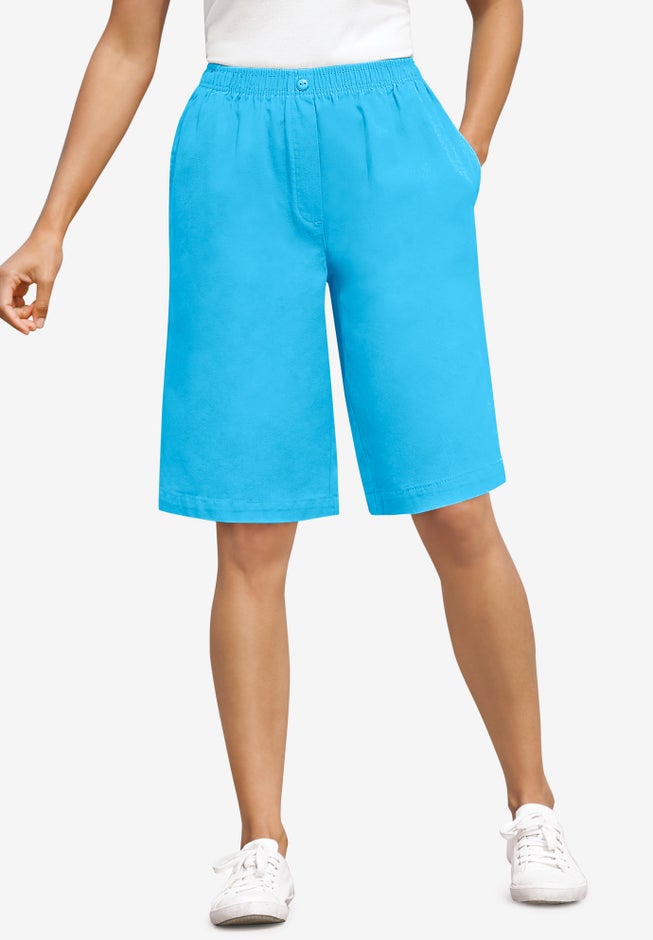 7-Day Elastic-Waist Pull-On Cotton Denim Shorts image number 0