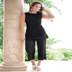 2-Piece Linen Capri Set image number null