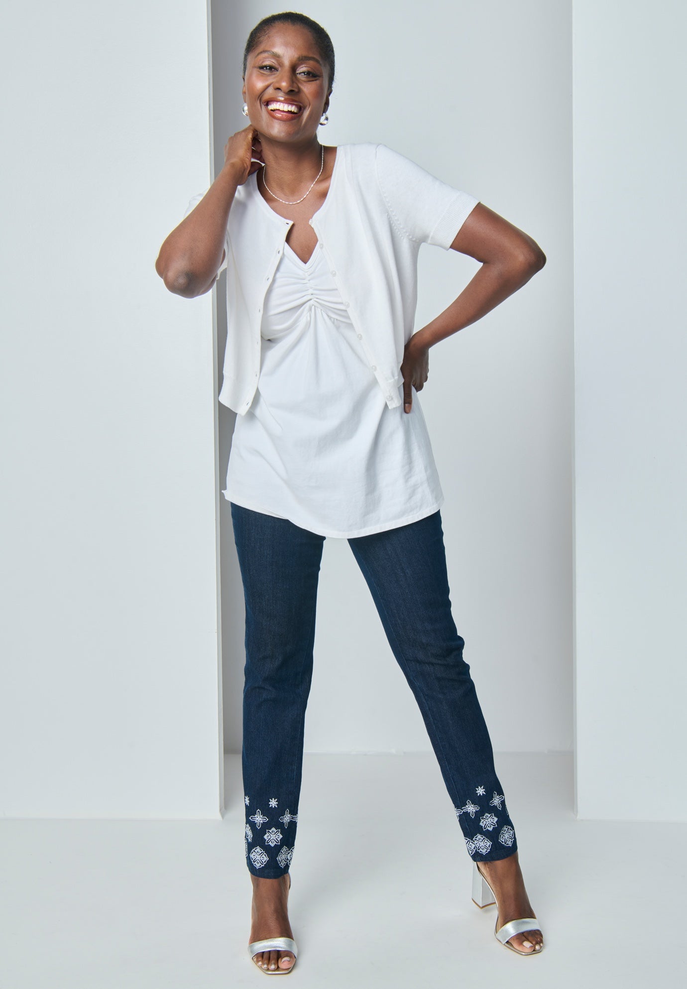 Jewel-Neck Shrug image number 0