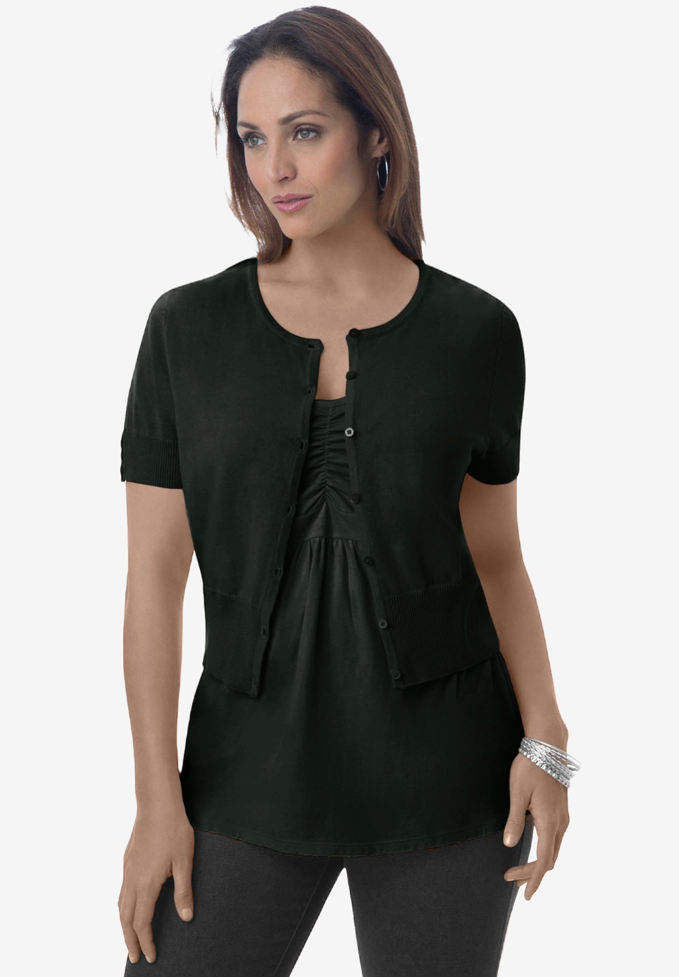 Jewel-Neck Shrug image number 0