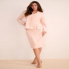 Plus Size Long Sleeve Shawl-Collar Jacket & Sheath Skirt Set &ndash; 2-Piece Suit image number 2