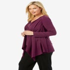 Layered look long top with sequined inset image number null