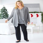 Layered look long top with sequined inset image number null