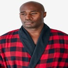 Jersey-Lined Flannel Robe image number null