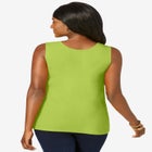 Stretch Cotton Horseshoe Neck Tank image number null