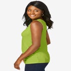 Stretch Cotton Horseshoe Neck Tank image number null