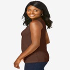 Stretch Cotton Horseshoe Neck Tank image number null