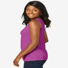 Stretch Cotton Horseshoe Neck Tank image number null