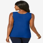 Stretch Cotton Horseshoe Neck Tank image number null