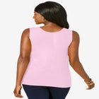 Stretch Cotton Horseshoe Neck Tank image number null
