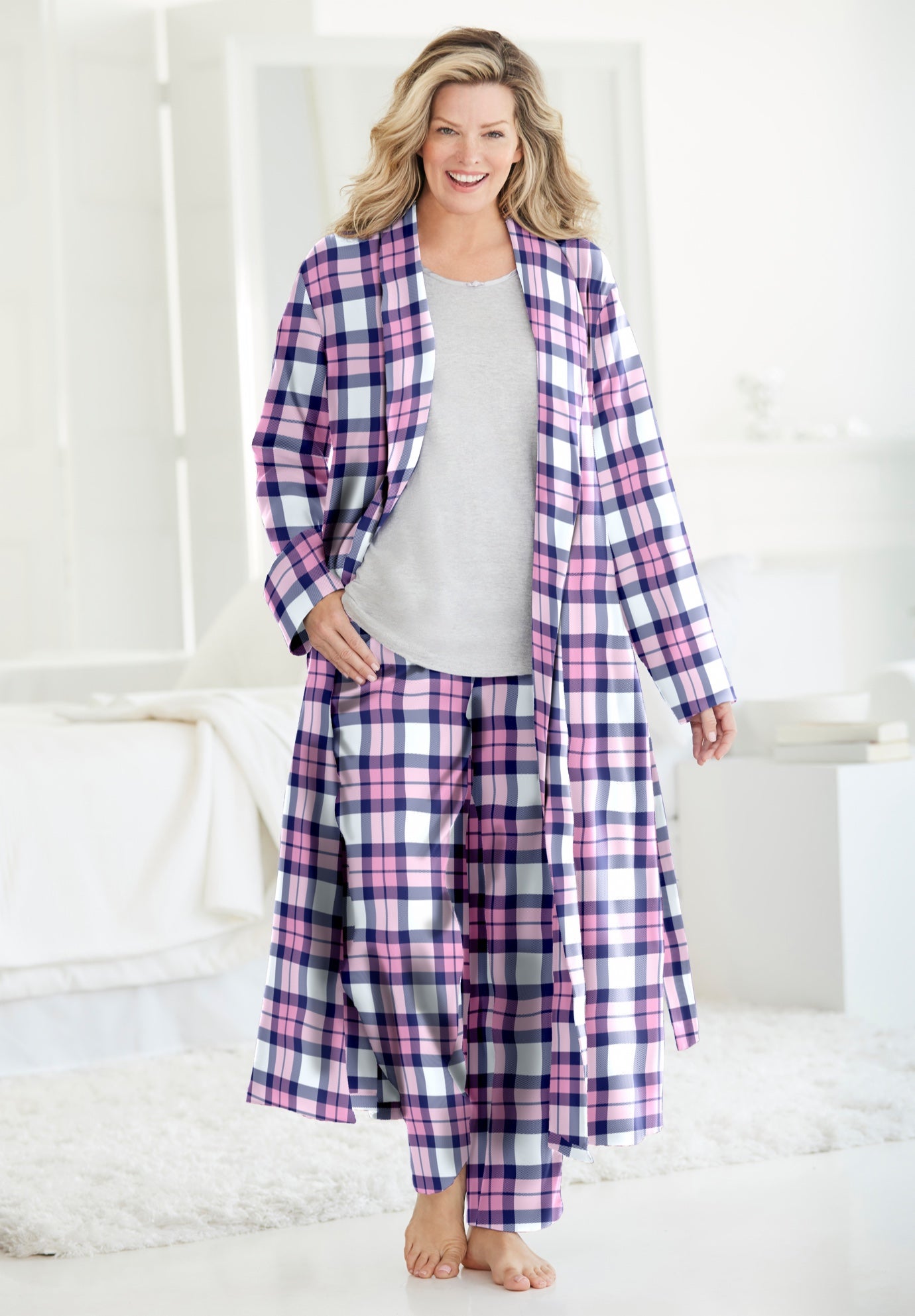 Long Flannel Robe  image number 7