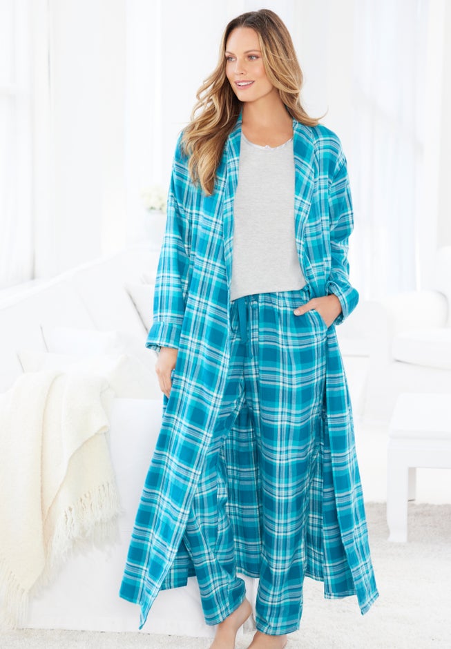 Long Flannel Robe  image number 6