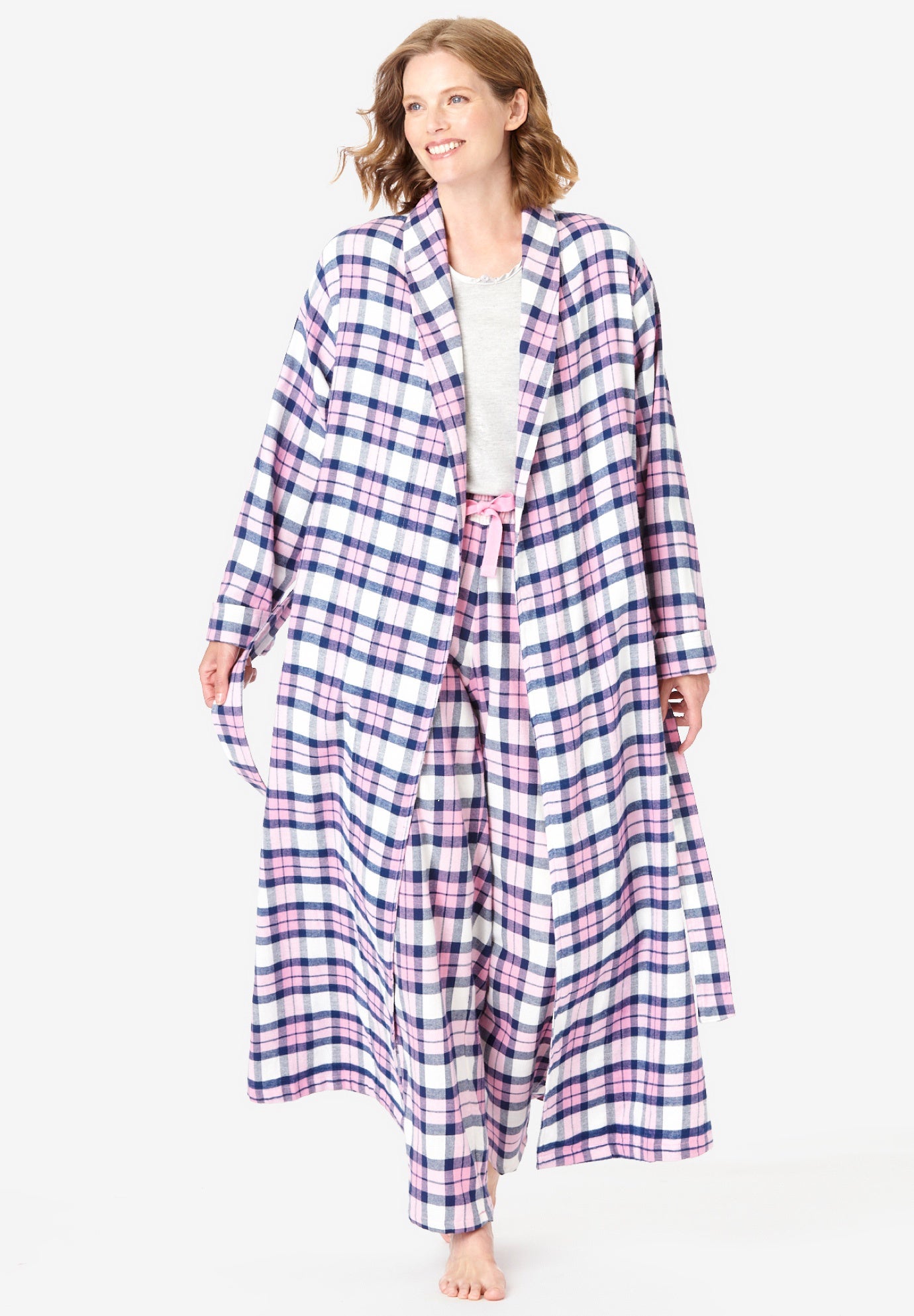 Long Flannel Robe  image number 0