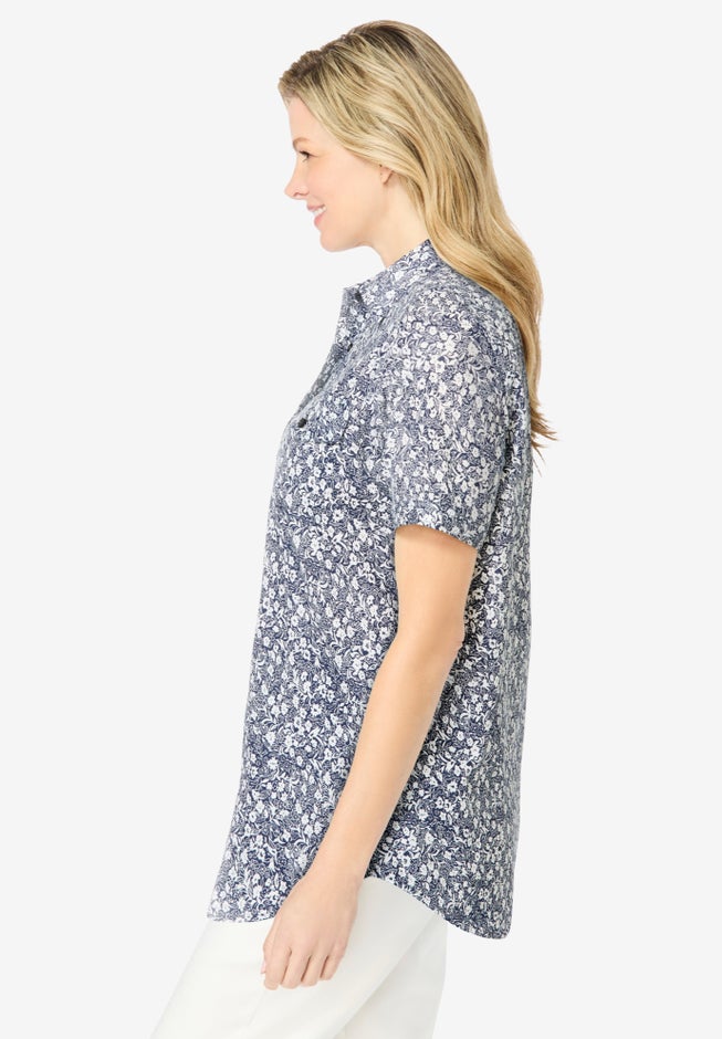 Short-Sleeve Cotton Campshirt image number 1
