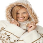 Faux Fur Snowflake Print Hooded Jacket image number null