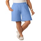 Elastic-Waist Knit Short image number null