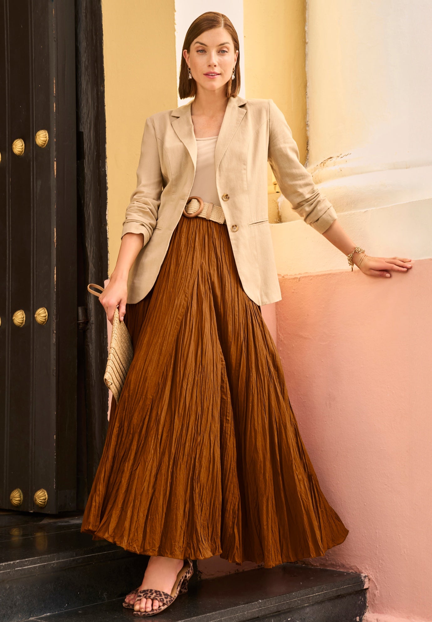 Flowing Crinkled Maxi Skirt image number 0