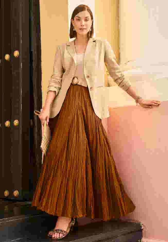 Flowing Crinkled Maxi Skirt image number 0