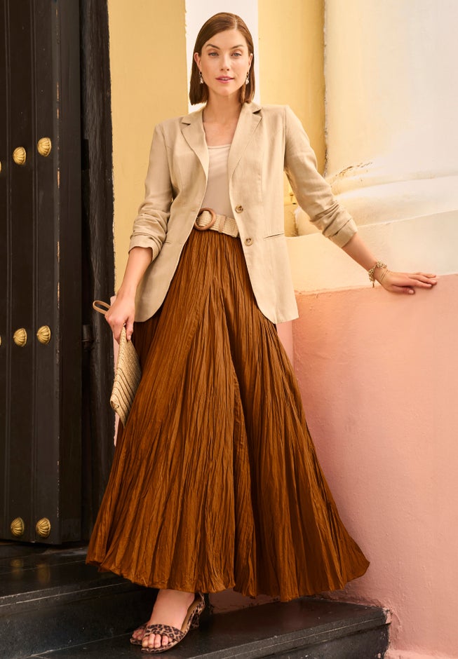 Flowing Crinkled Maxi Skirt image number 0