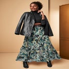 Flowing Crinkled Maxi Skirt image number null