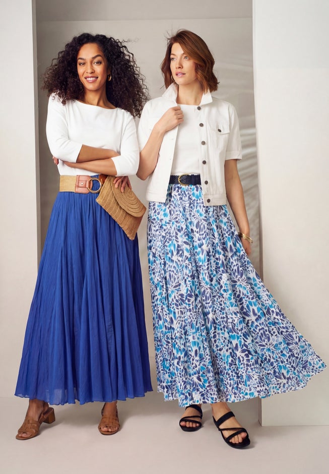 Flowing Crinkled Maxi Skirt image number 1
