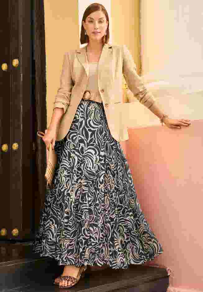 Flowing Crinkled Maxi Skirt image number 3