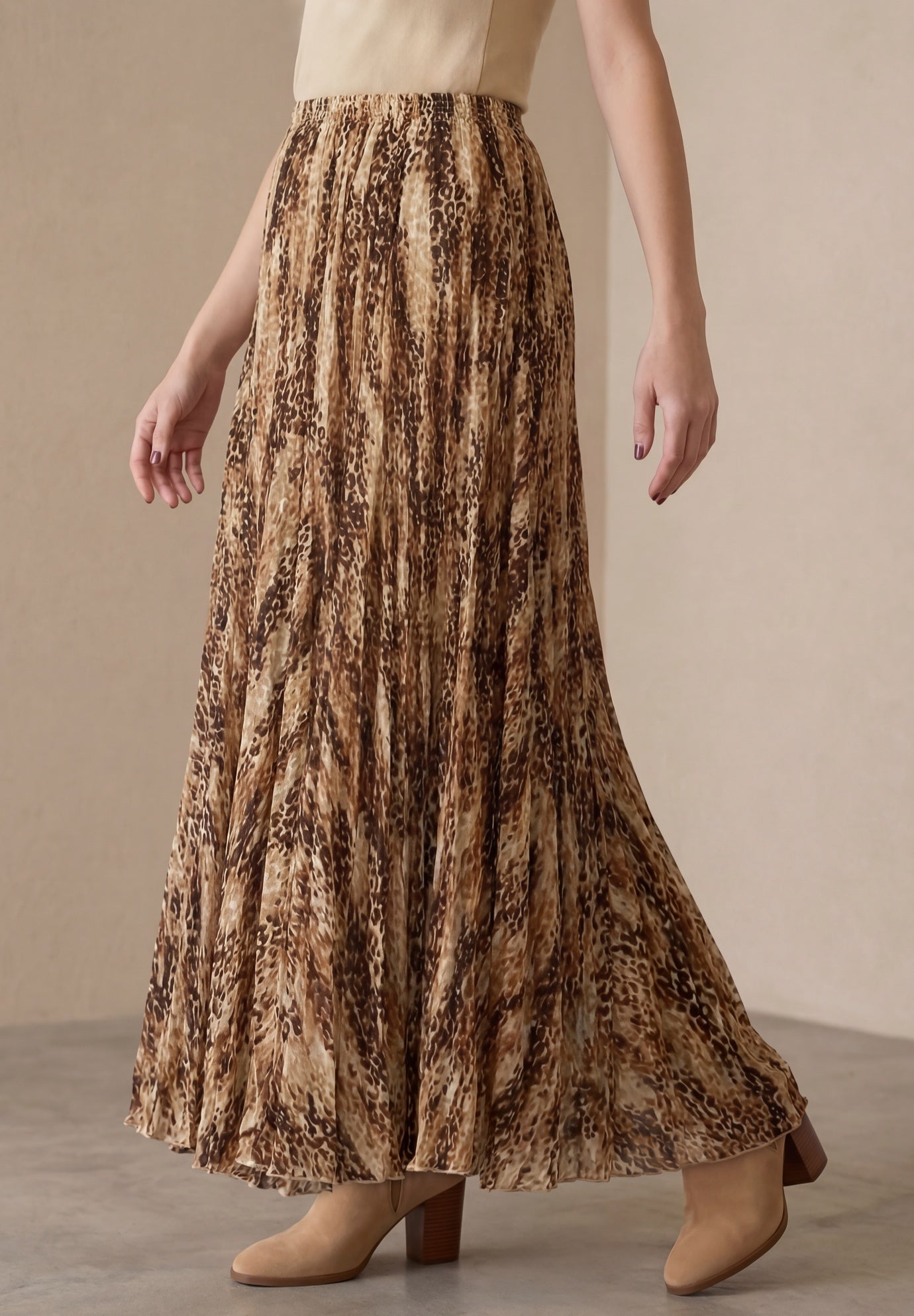 Flowing Crinkled Maxi Skirt image number 1