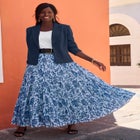 Flowing Crinkled Maxi Skirt image number null