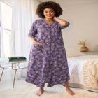 Long French Terry Zip-Front Robe image number null