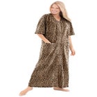 Long French Terry Zip-Front Robe image number null