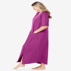 Long French Terry Zip-Front Robe image number null