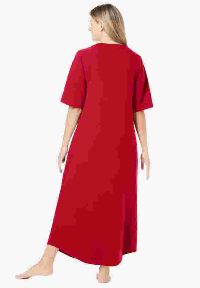 Long French Terry Zip-Front Robe image number 1