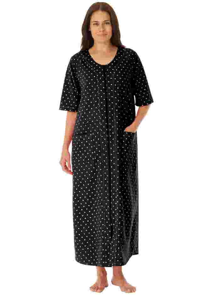 Long French Terry Zip-Front Robe image number 0
