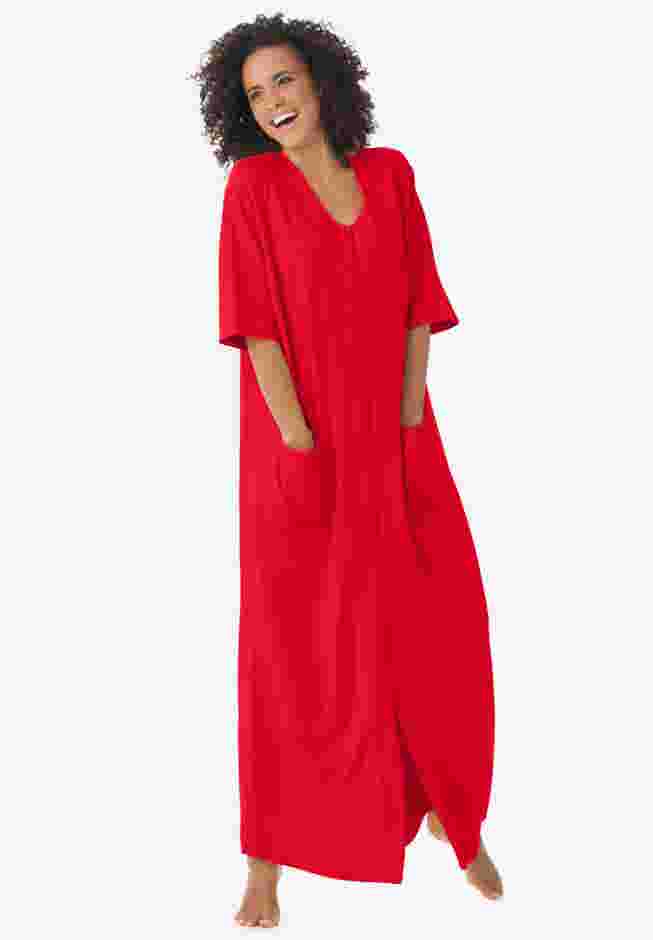 Long French Terry Zip-Front Robe image number 0