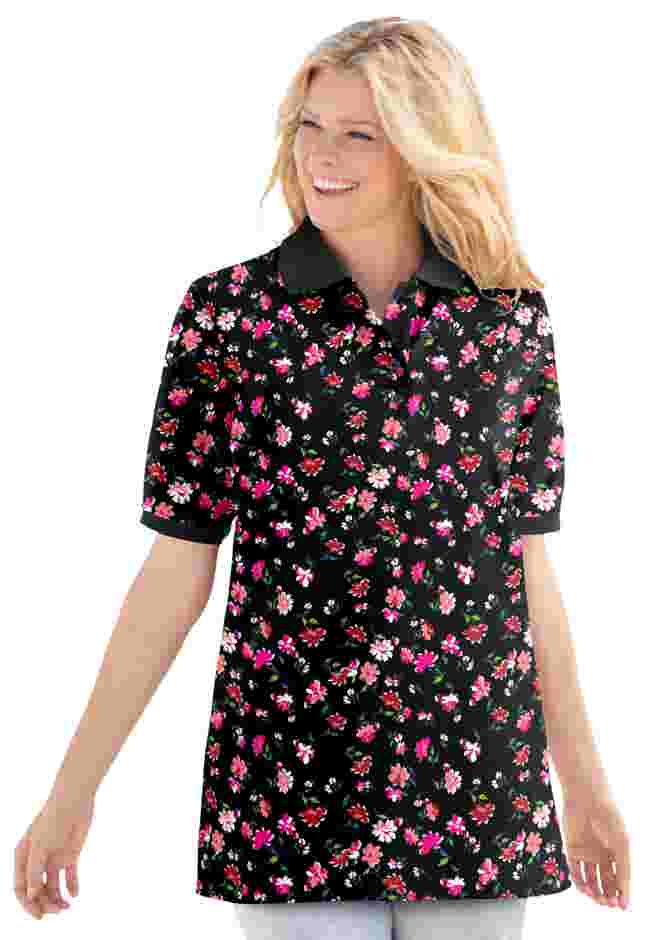 Elbow-Sleeve Polo Tunic image number 8