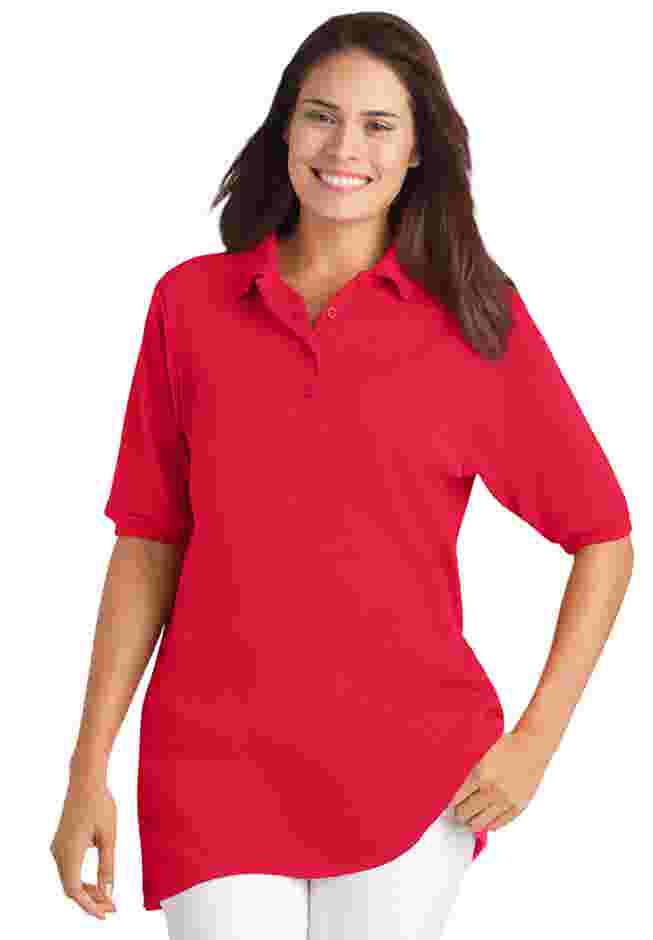 Elbow-Sleeve Polo Tunic image number 0