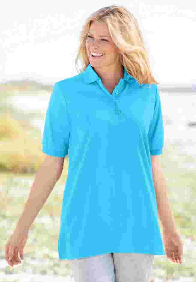 Elbow-Sleeve Polo Tunic image number 0