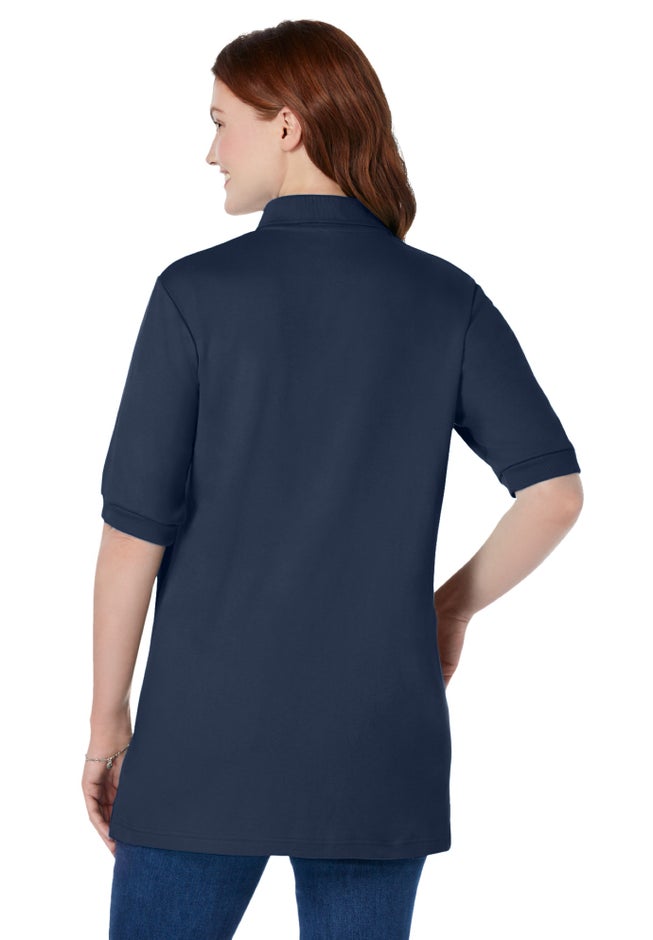 Elbow-Sleeve Polo Tunic image number 1