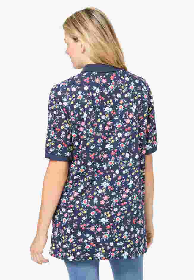 Elbow-Sleeve Polo Tunic image number 1