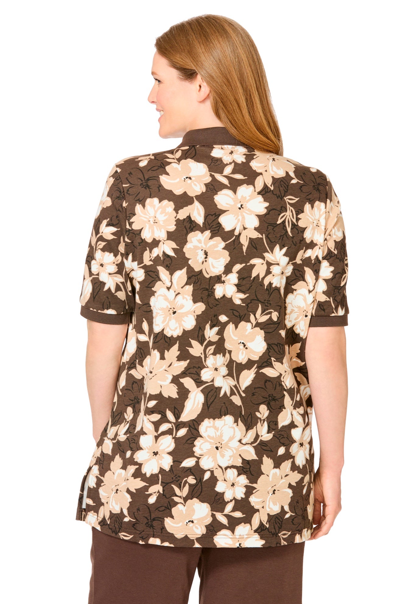 Elbow-Sleeve Polo Tunic image number 1
