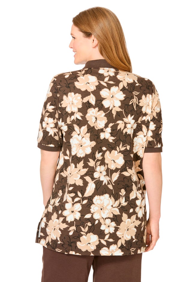 Elbow-Sleeve Polo Tunic image number 1