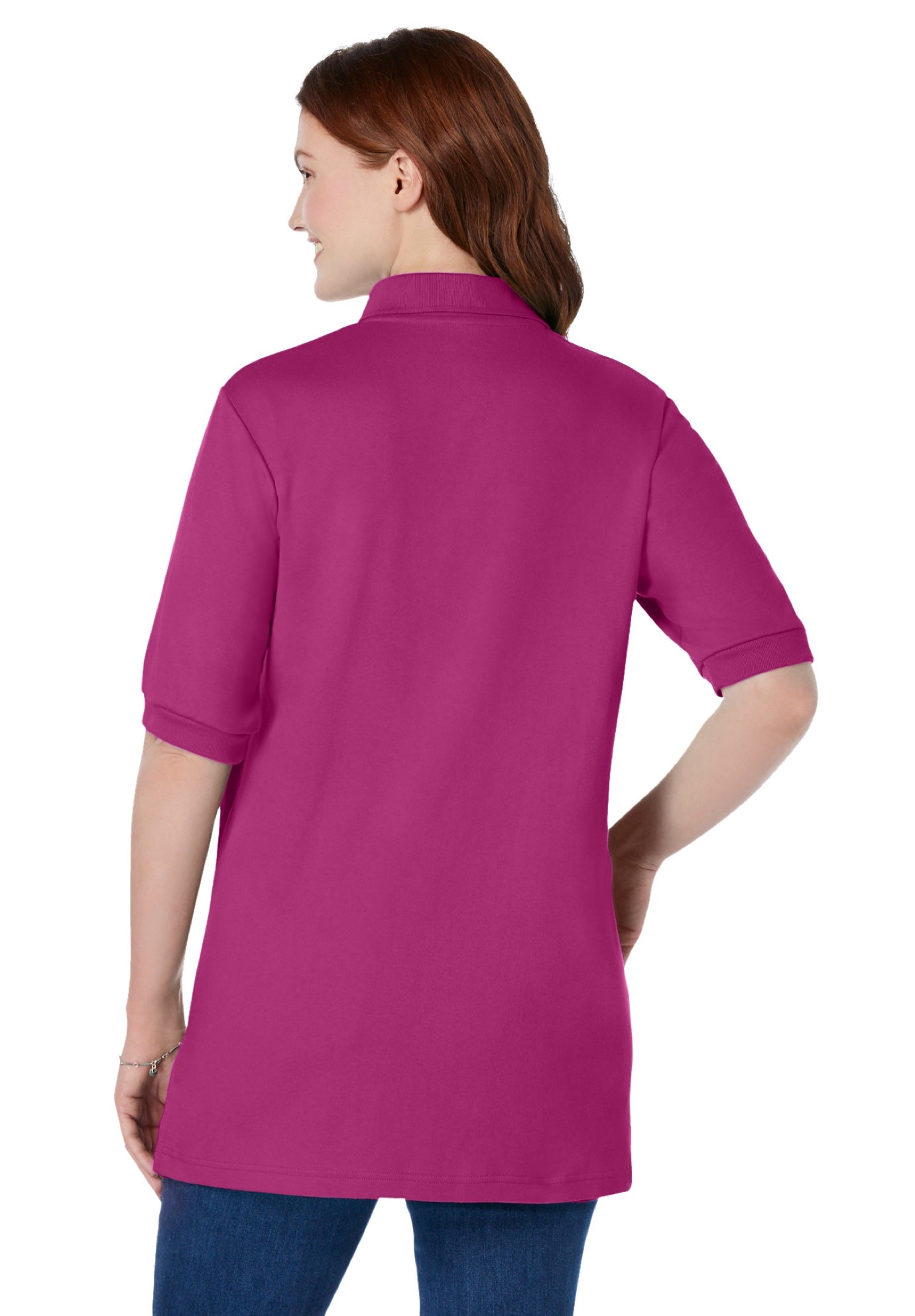 Elbow-Sleeve Polo Tunic image number 1