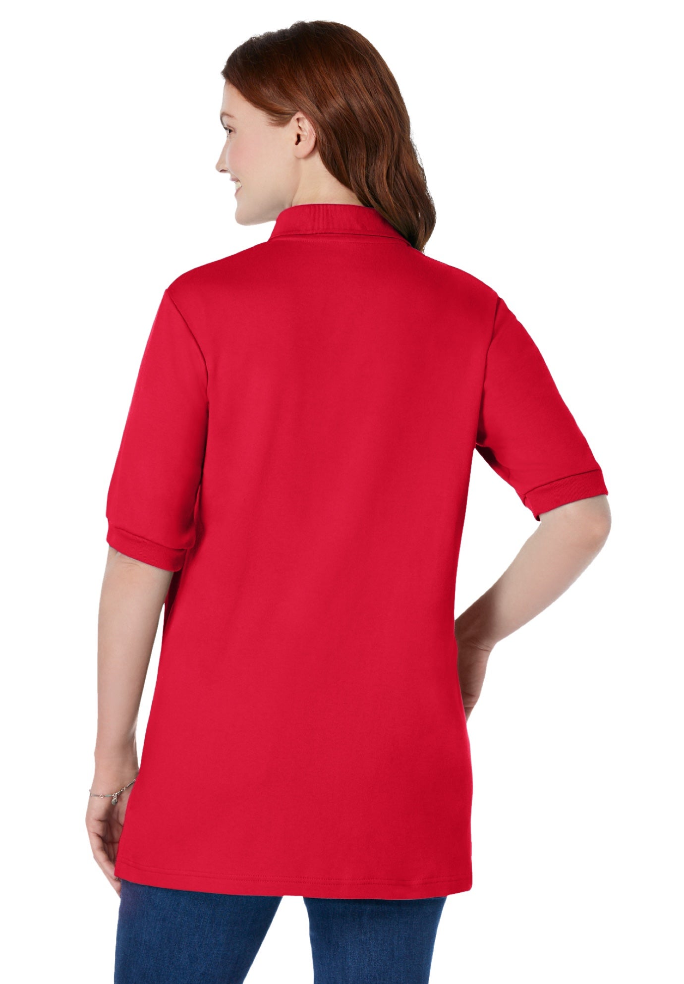 Elbow-Sleeve Polo Tunic image number 1