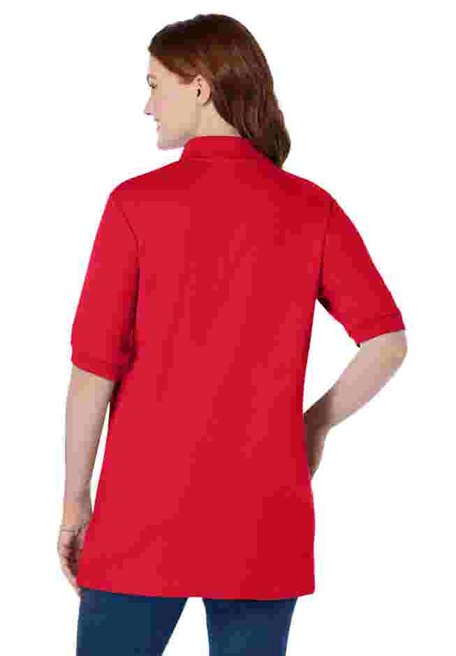 Elbow-Sleeve Polo Tunic image number 1